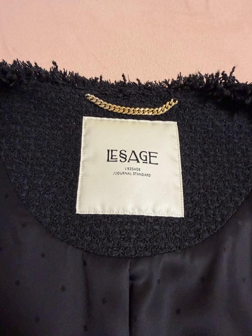 JOURNAL STANDARD L'ESSAGE ノーカラーツイードジャケット