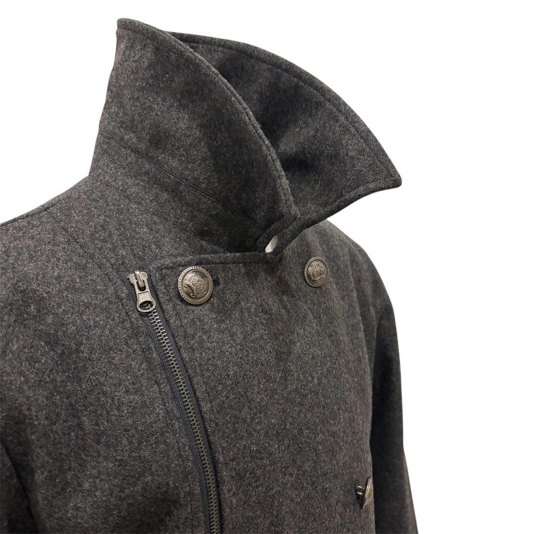 ナポレオンジャケット Pコート ウール グレー Lサイズ モード お兄系 y2k