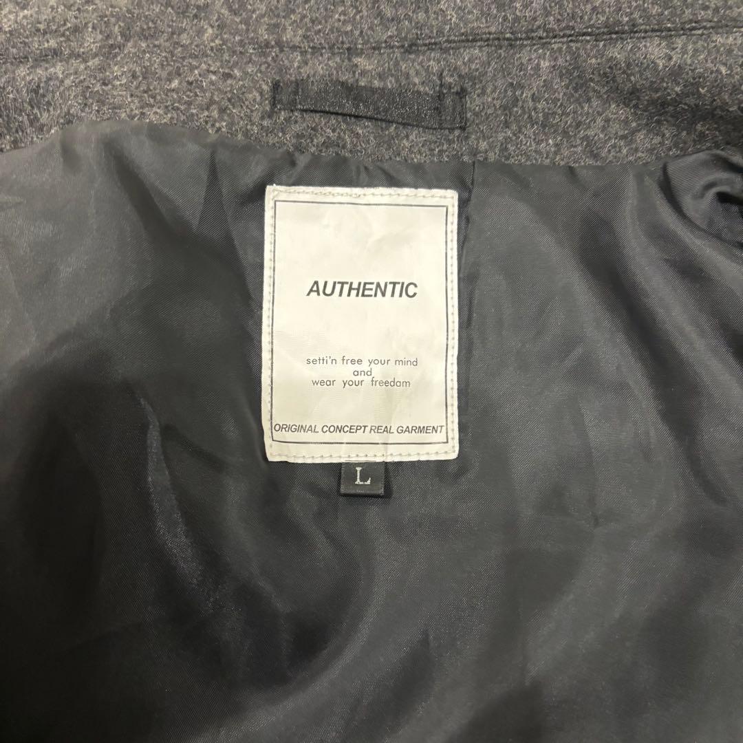 ナポレオンジャケット Pコート ウール グレー Lサイズ モード お兄系 y2k