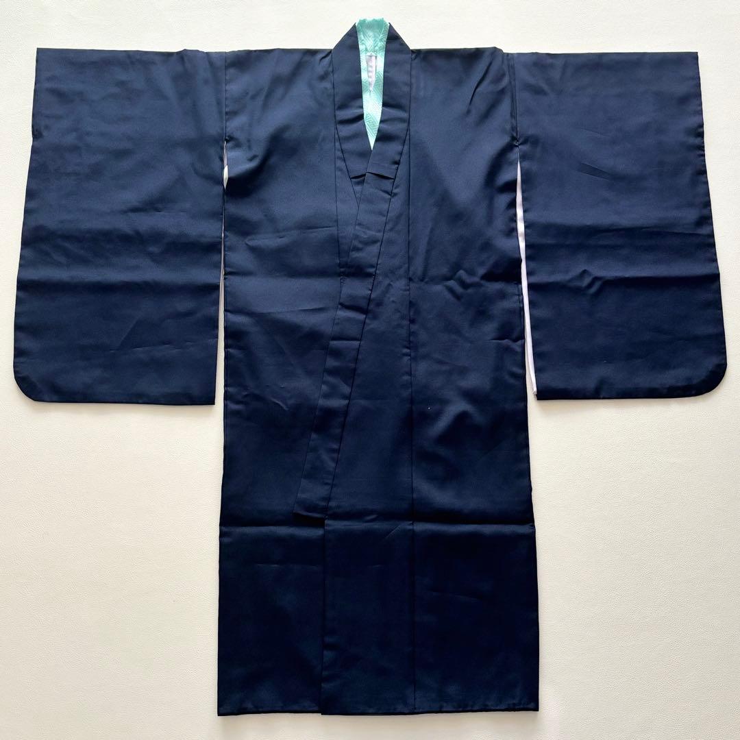 02337 七五三 5歳 男の子 着物 羽織 袴 フルセット 兜　紺色　百日祝い