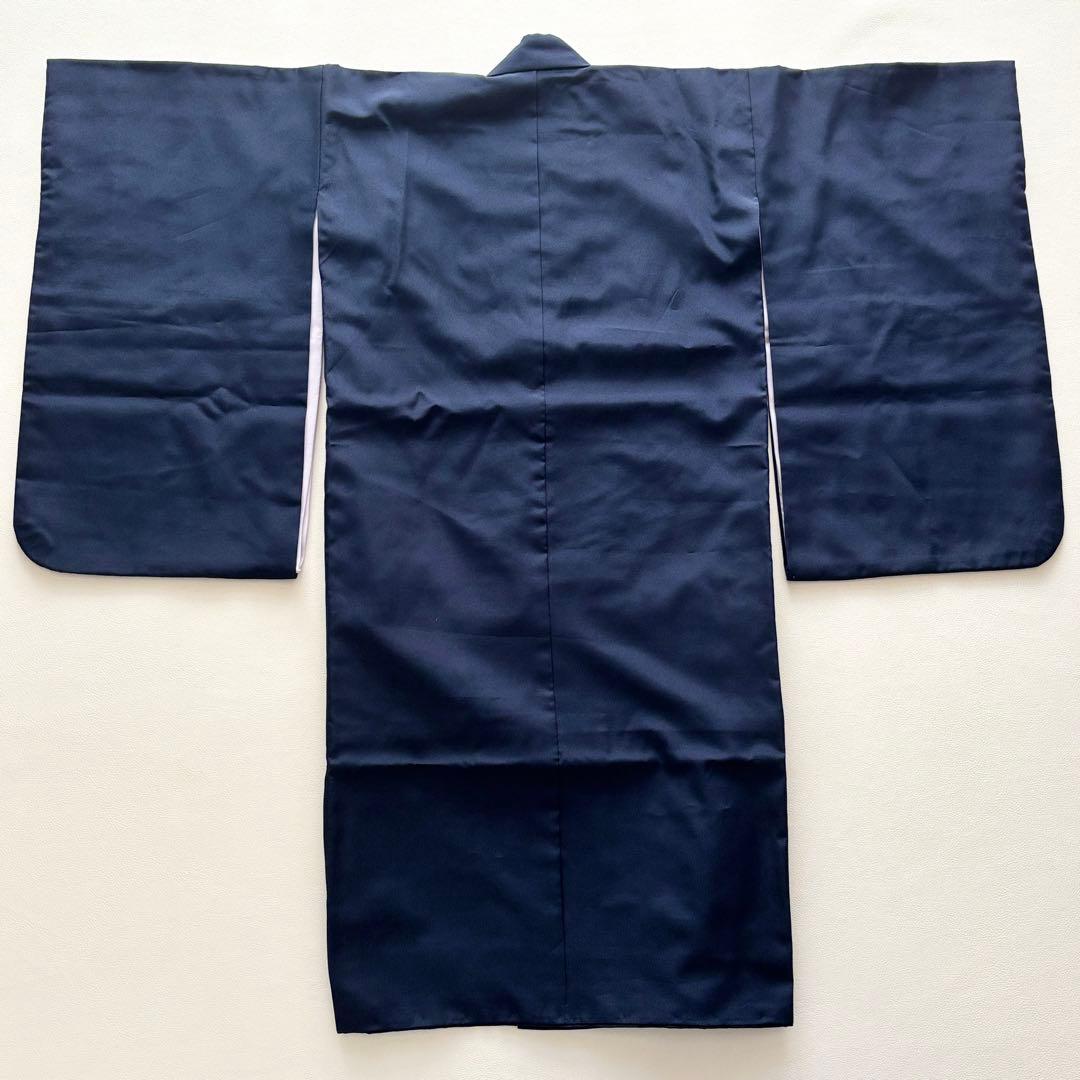 02337 七五三 5歳 男の子 着物 羽織 袴 フルセット 兜　紺色　百日祝い