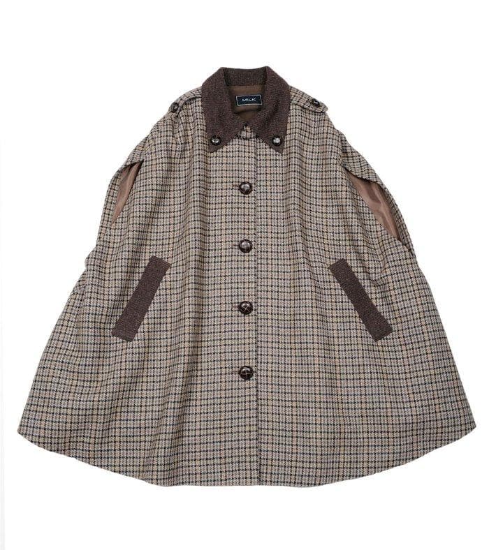 MILK ミルク 探偵風 ケープ マント コート パンツ チェック柄セットアップ