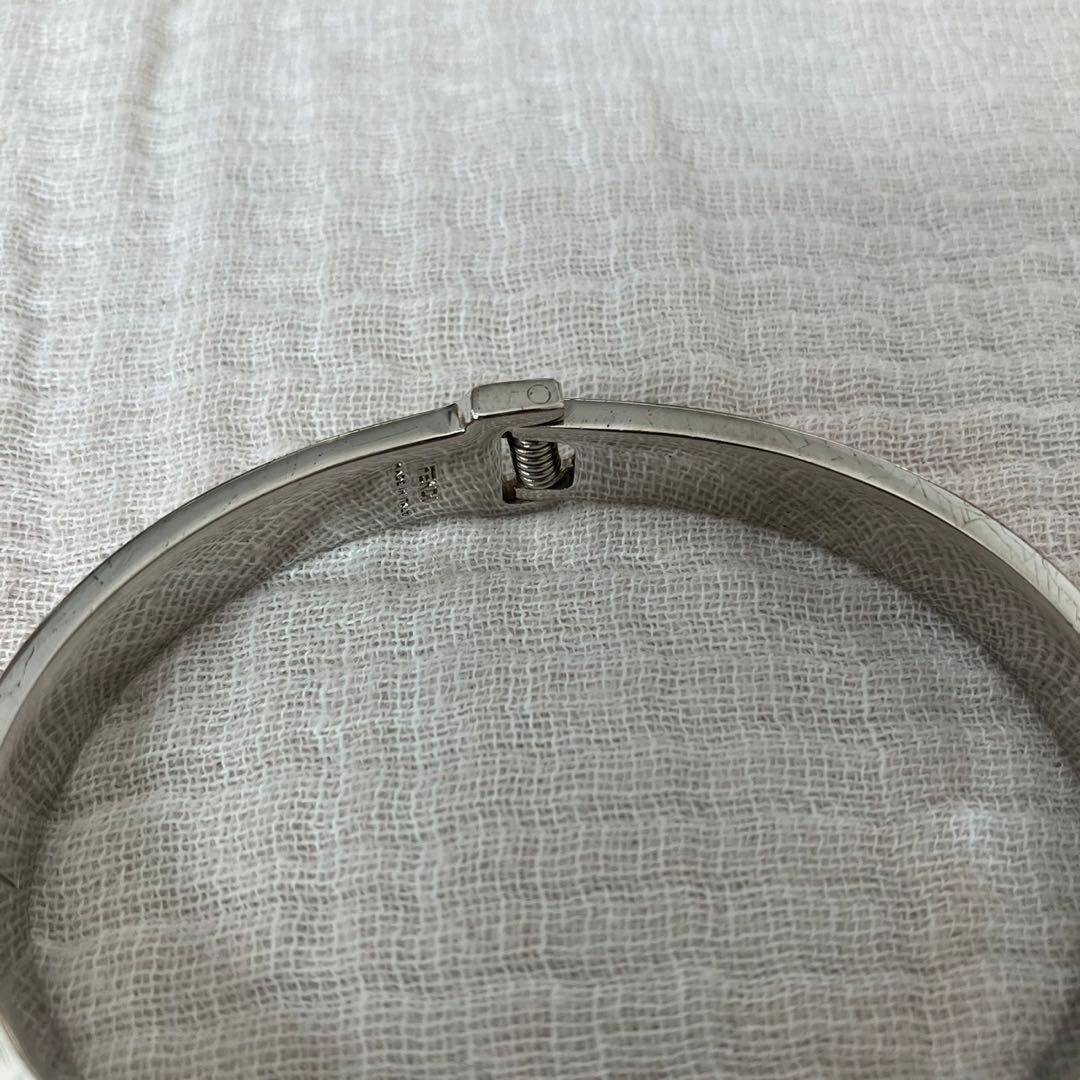 【美品】フェンディ バングル ブレスレット ズッカ シルバー バイカラー L