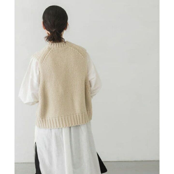 【かぐれ】ラムウールボタンニットベスト