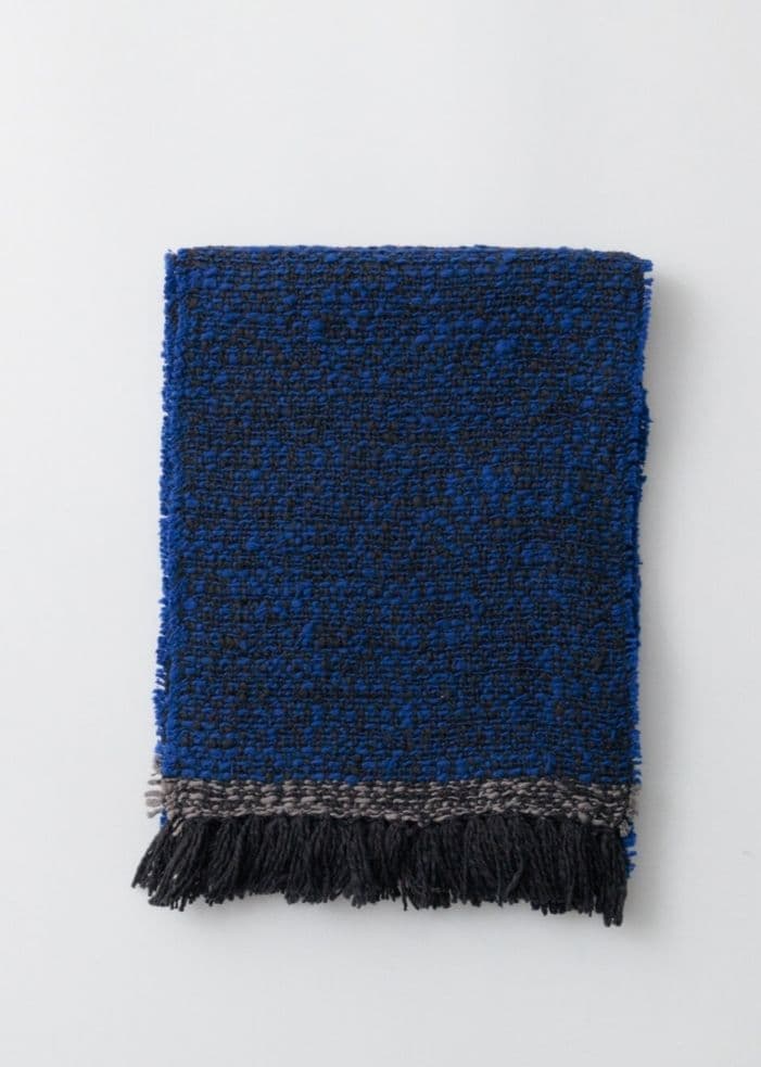 Suno＆Morrison　マフラーストール ダブルフェイス チャコールブルー