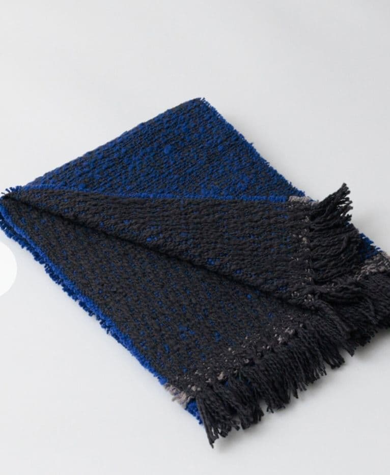 Suno＆Morrison　マフラーストール ダブルフェイス チャコールブルー