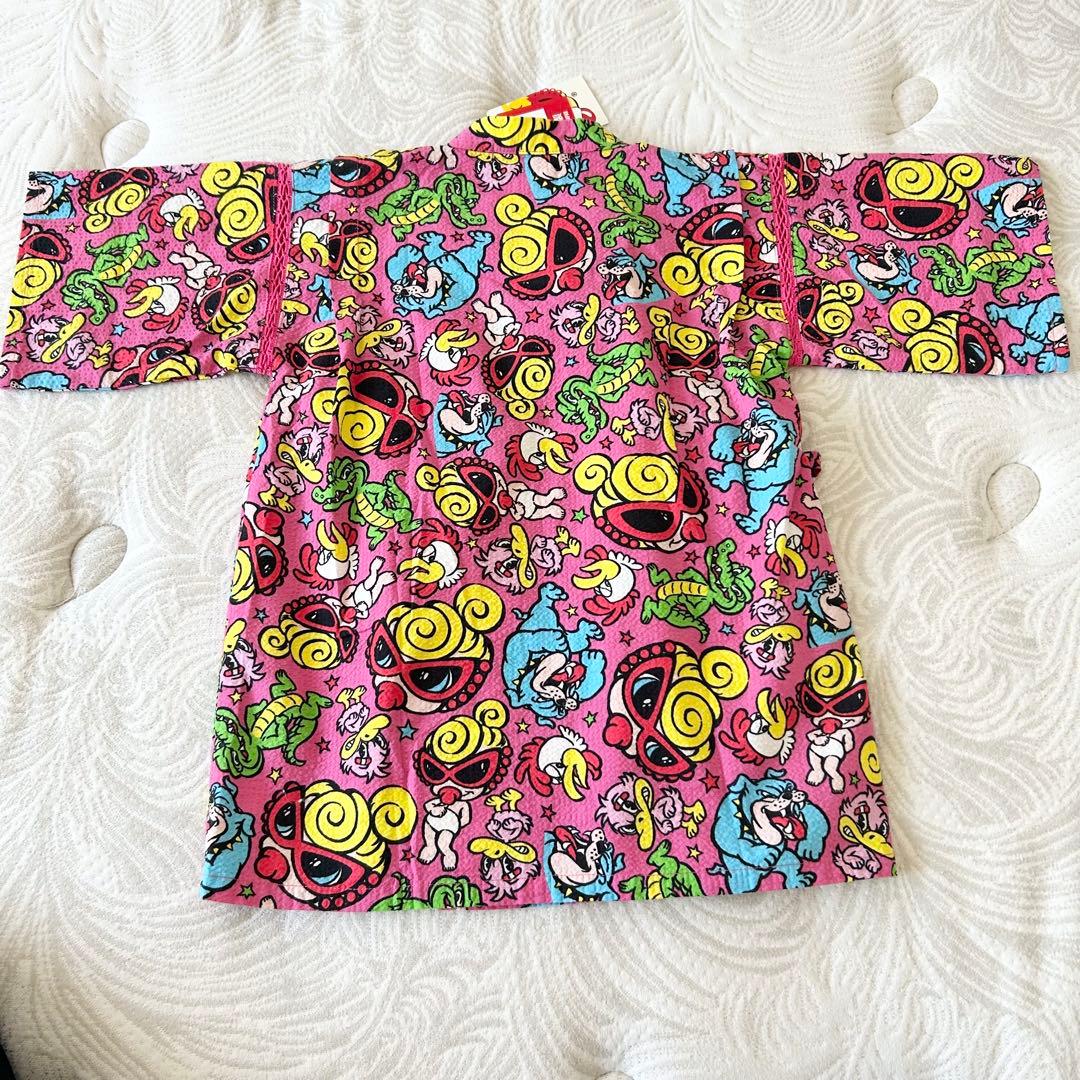 【 未使用 】 ヒスミニ 甚平 Lサイズ 120 130 cm タグ付き ピンク