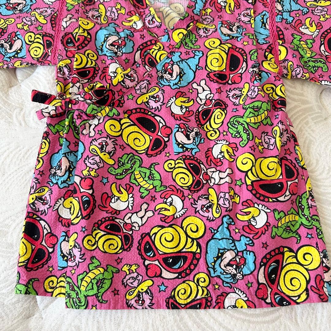 【 未使用 】 ヒスミニ 甚平 Lサイズ 120 130 cm タグ付き ピンク