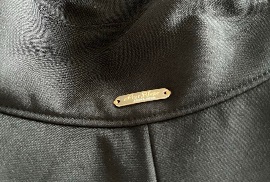 芦屋ロサブラン　プレーンハット つば13cm つば裏遮光　帽子　ブラック　m