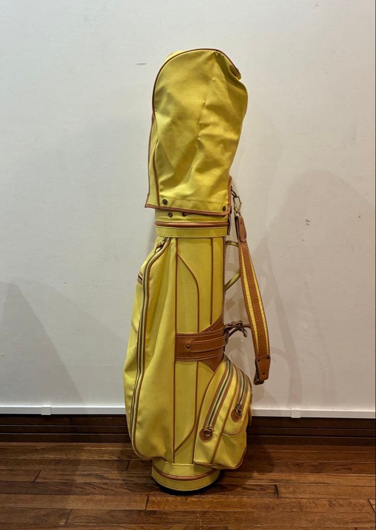 ゴルフバッグ・ゴルフキャディバッグ　カバー付トラサルディ　黄色