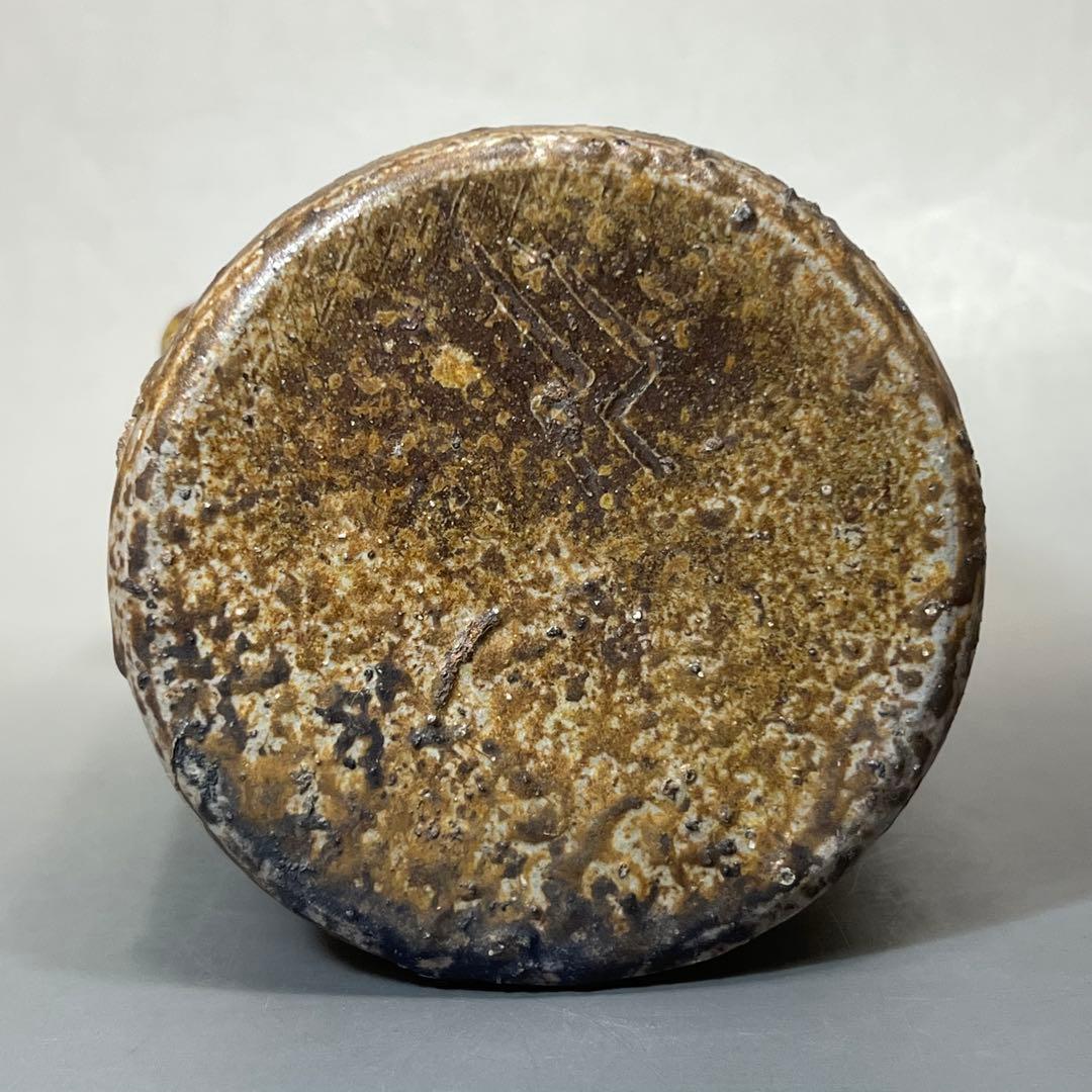 ス*ト様 新歓嗣 伊賀耳付花入 花瓶 花器 共箱 共布