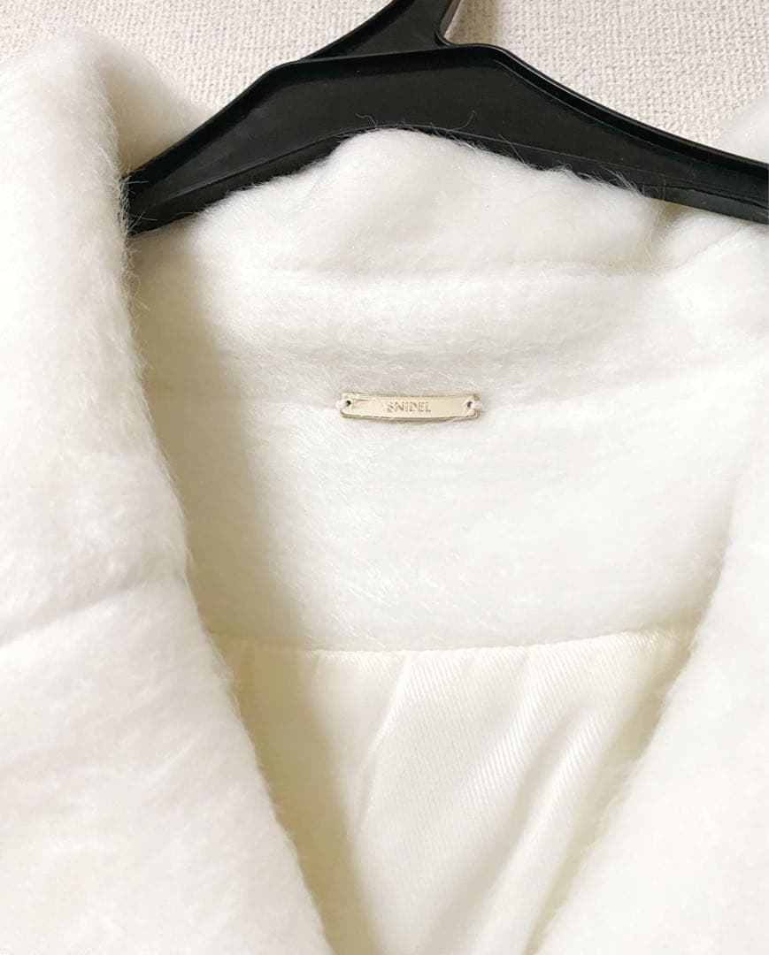 SNIDEL スナイデルシャギーロングコート アイボリー