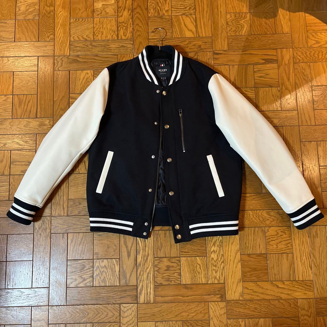 BEAMS HERTE スタジャン　Sサイズ/ブラック/ホワイト