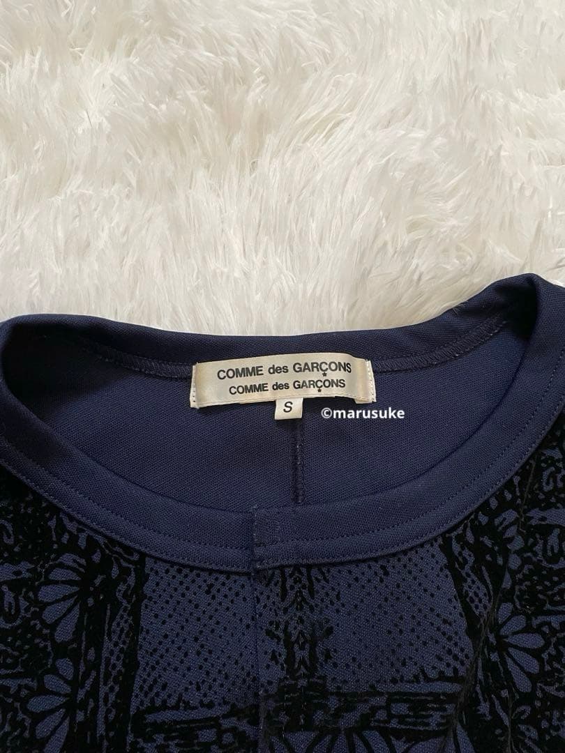 コムコム　フロッキープリント　ジャージートップス　コムデギャルソン　GARCON