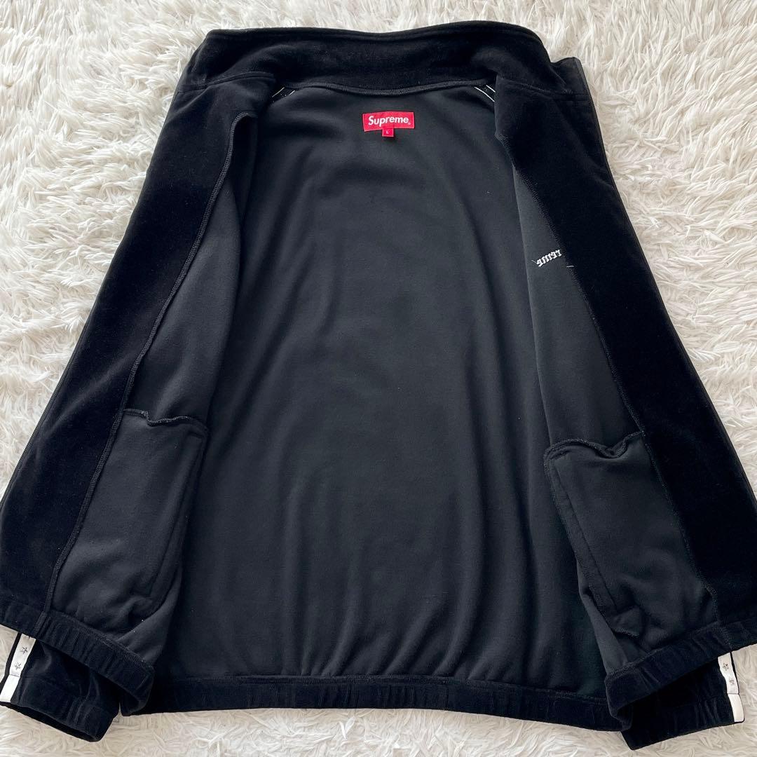 Supreme Studded Velour Track Jacket 黒 L