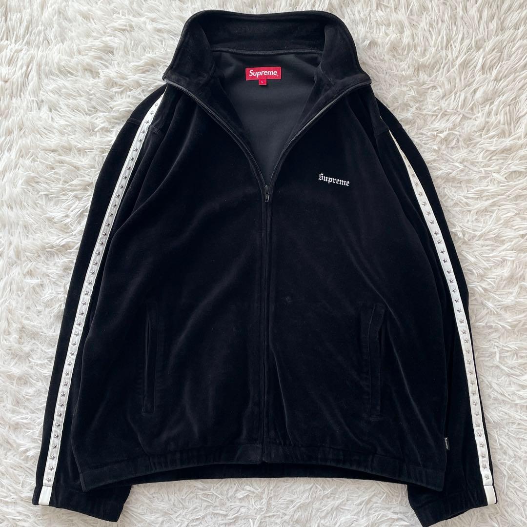 Supreme Studded Velour Track Jacket 黒 L