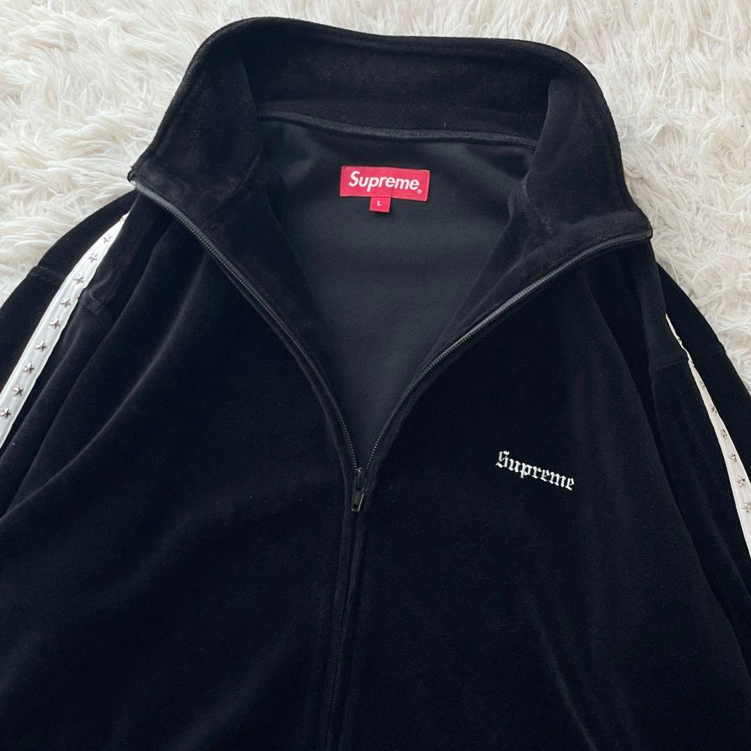 Supreme Studded Velour Track Jacket 黒 L