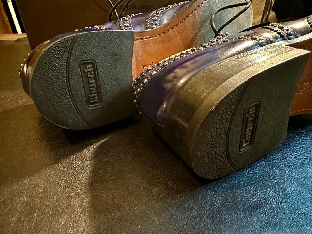 F*e様 Church's バーウッド2Sスタッズ ドレスシューズ　コバルト70