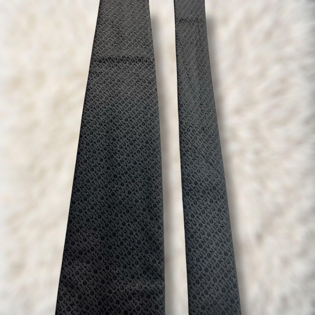 【未使用級✨】ルイヴィトン ソリッドタイ風 文字総柄 黒 モノトーン ジャガード