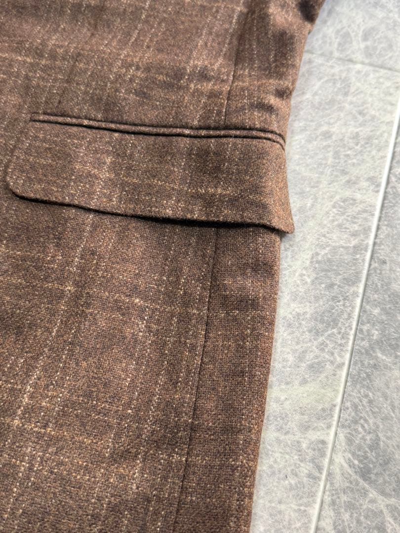 DUNHILL ダンヒル カシミヤ ウールチェック柄 テーラードジャケット 48