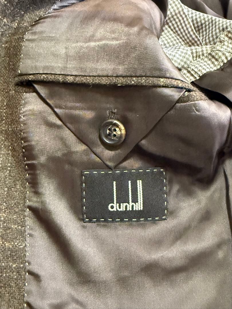DUNHILL ダンヒル カシミヤ ウールチェック柄 テーラードジャケット 48