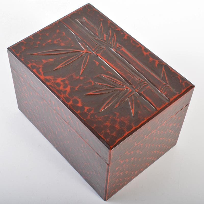 Rie Oda　鎌倉彫　竹文茶箱茶碗平安春峰作振出など一式　VR6666