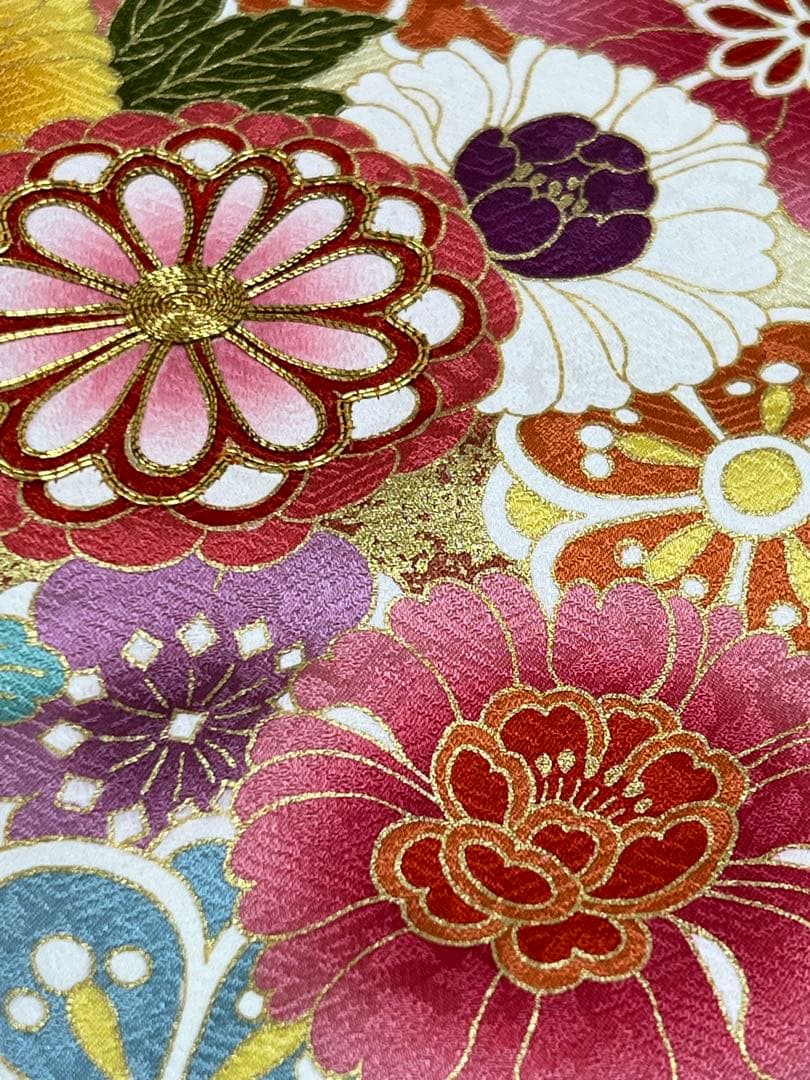 振り袖　振り袖　長襦袢付　成人式　金彩加工　刺繍入り　669