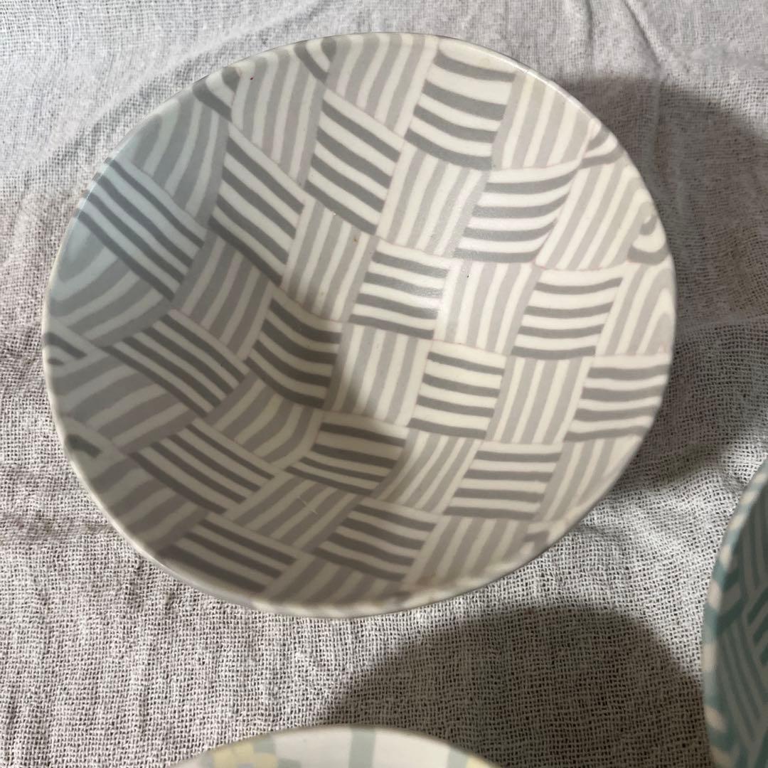 ハラダマホ　練り上げ　お茶碗、ボウル3点セット