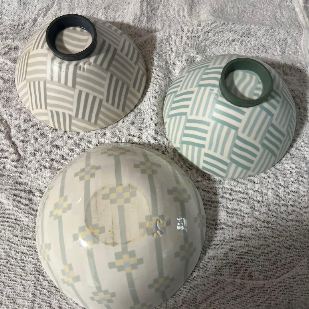 ハラダマホ　練り上げ　お茶碗、ボウル3点セット