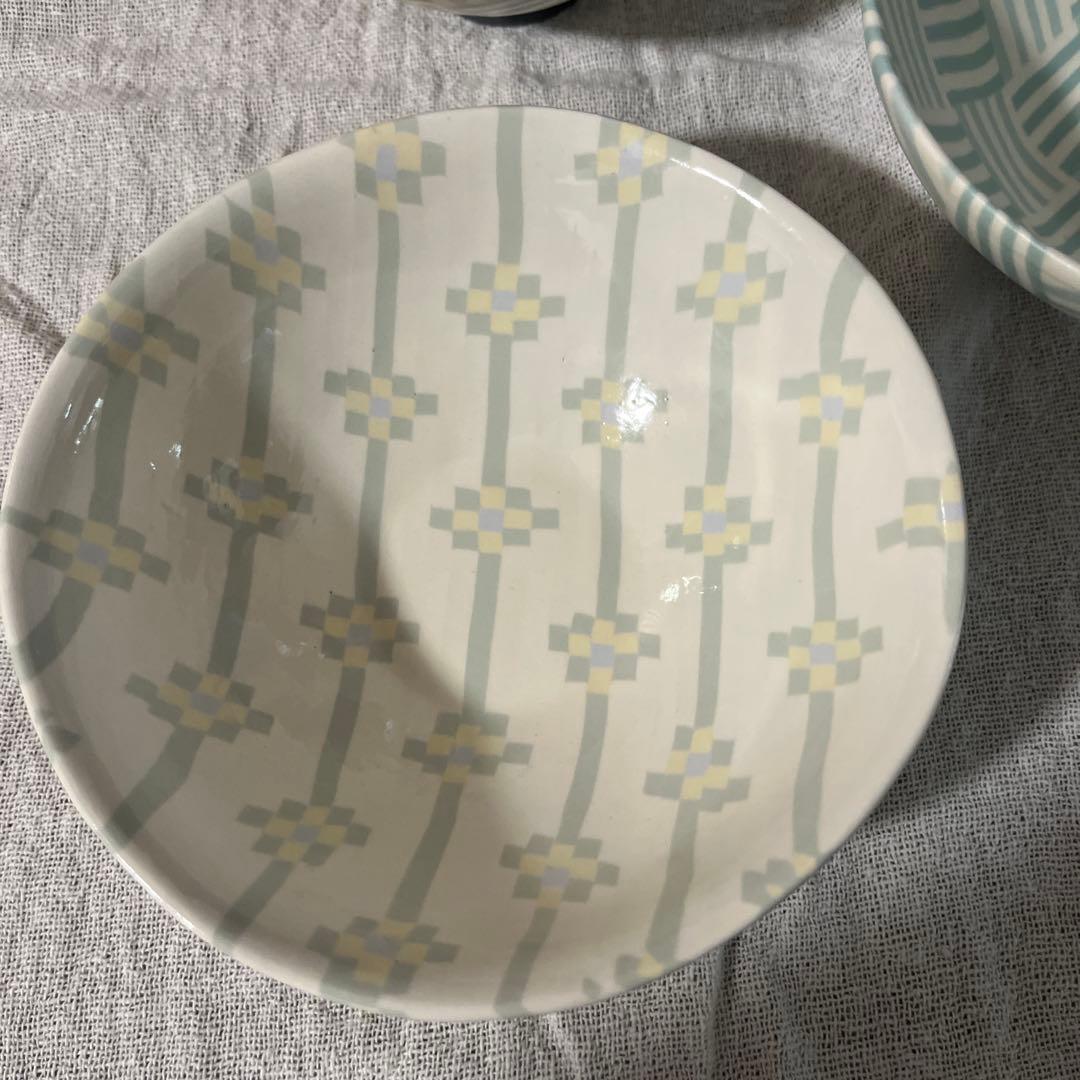 ハラダマホ　練り上げ　お茶碗、ボウル3点セット