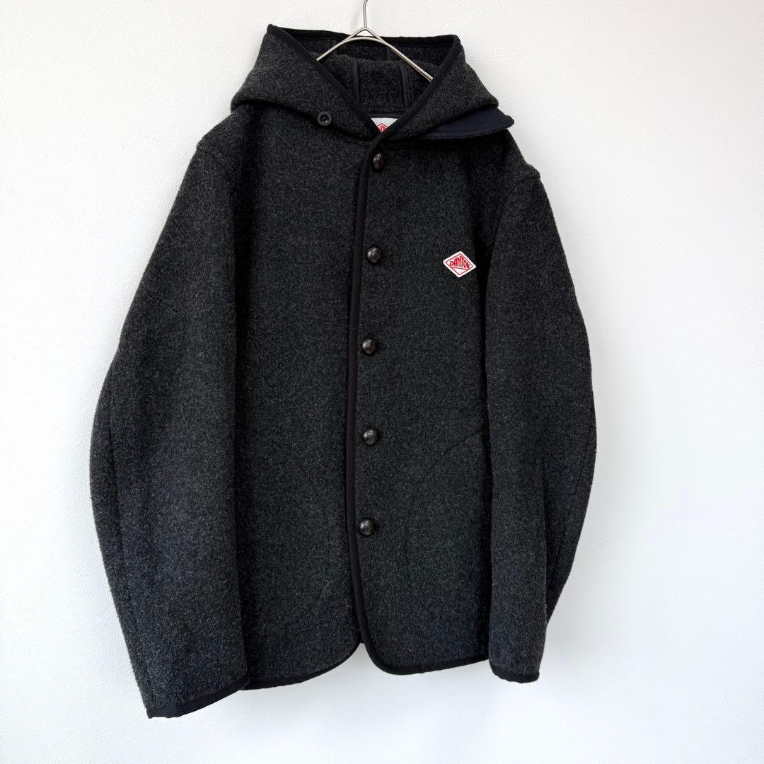 【極美品✨】ダントン ウールモッサコート フード付き ジャケット ダークグレーL