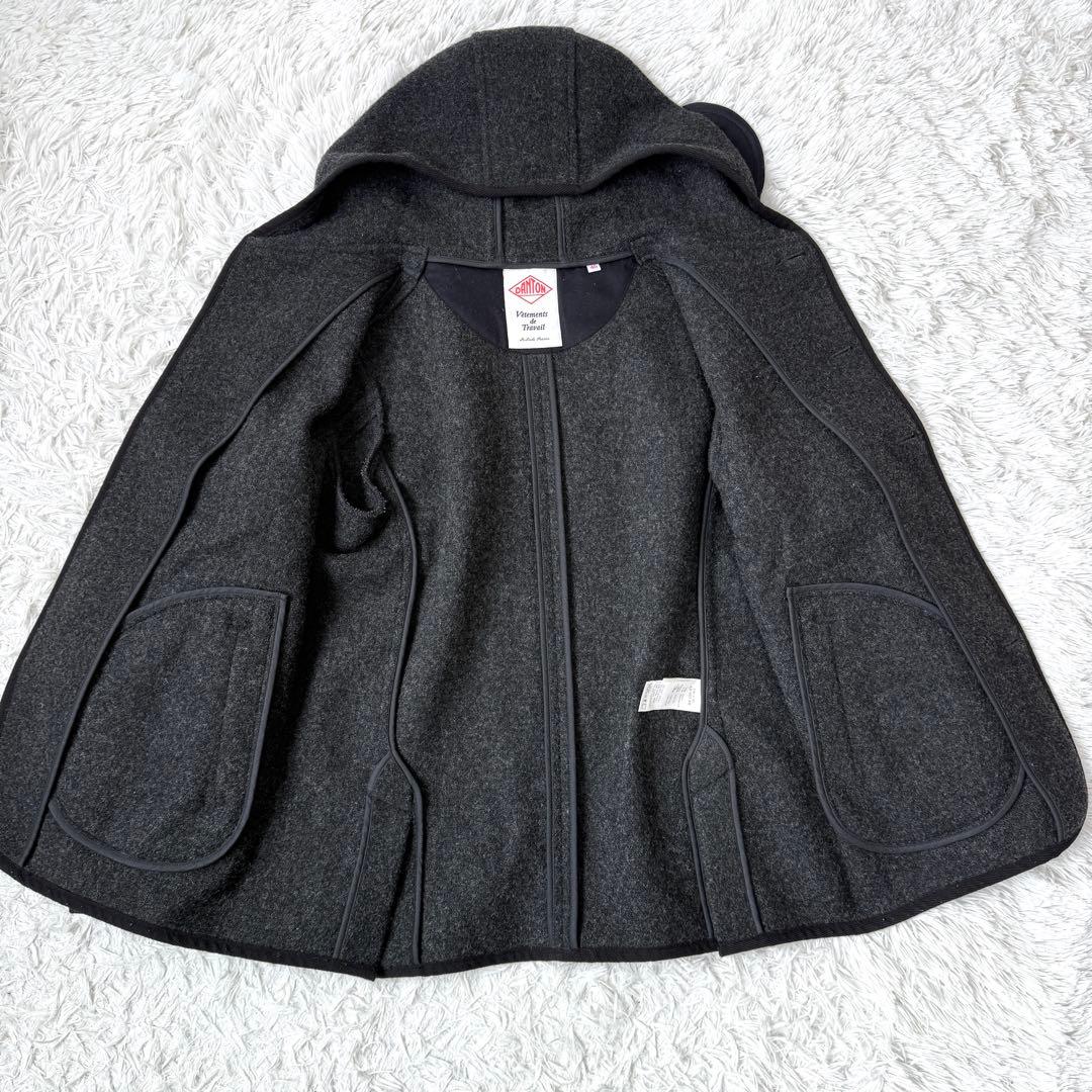 【極美品✨】ダントン ウールモッサコート フード付き ジャケット ダークグレーL