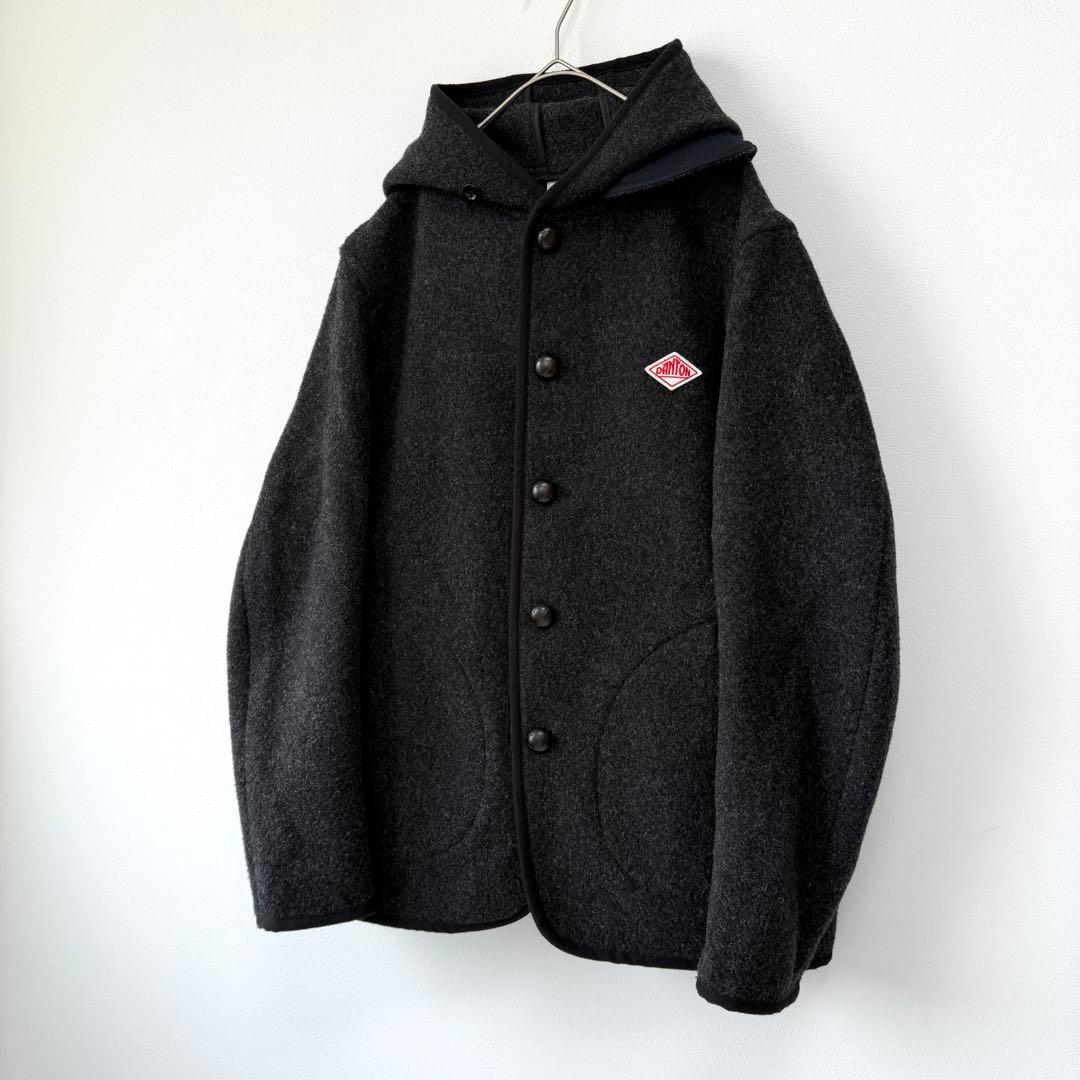 【極美品✨】ダントン ウールモッサコート フード付き ジャケット ダークグレーL