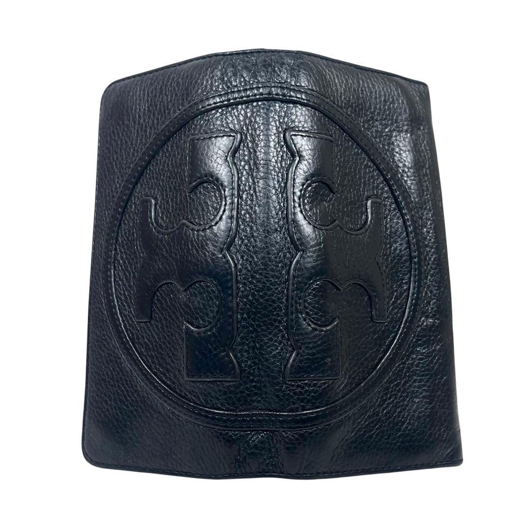 トリーバーチ　長財布　デカロゴ！　二つ折りウォレット　本革　極美品　ブラック