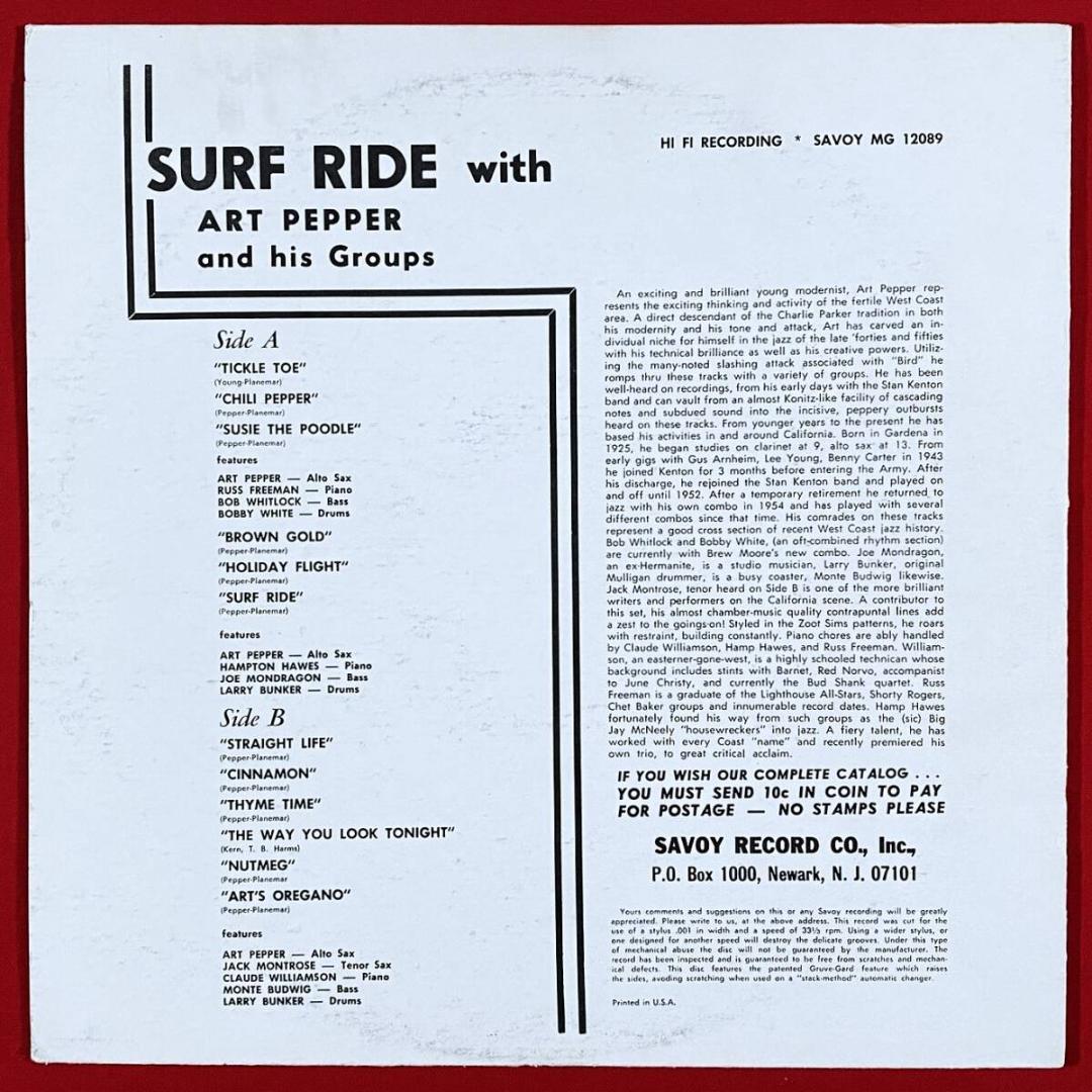 ★極上レア【US初期モノラル盤／深溝DG／RVG手彫／超美盤】アート・ペッパー