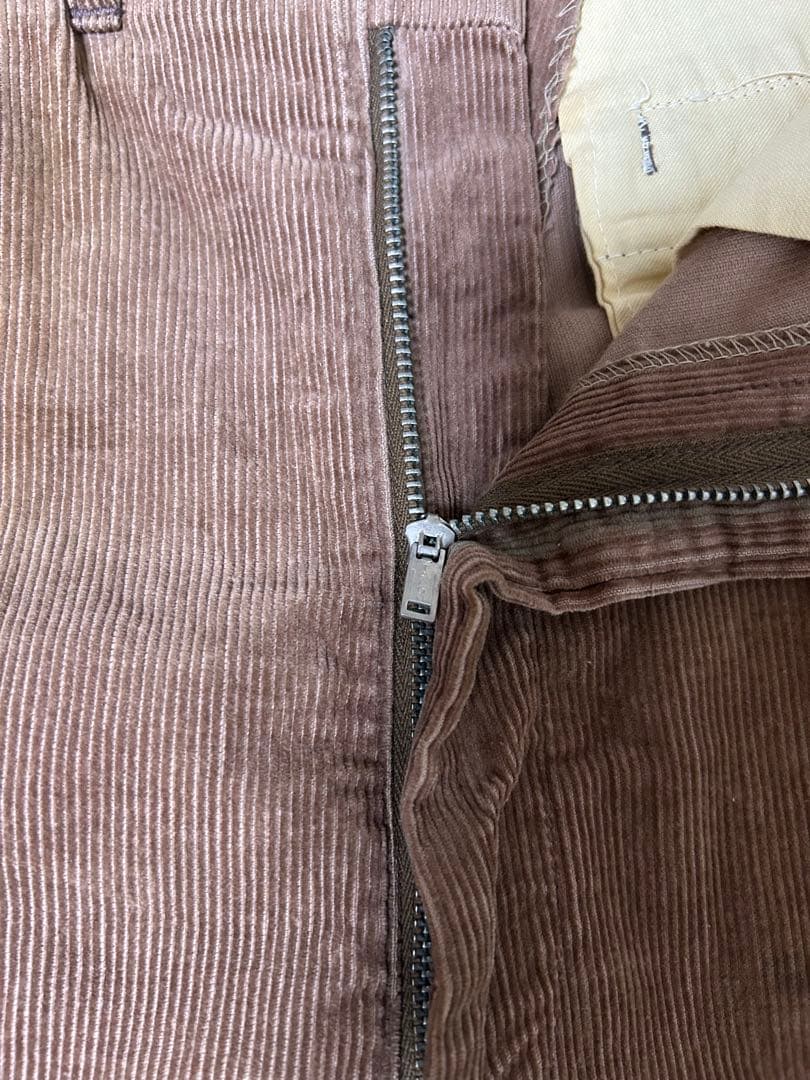 60s 60年代 コーデュロイパンツ 2タック ブラウン 細畝 W30