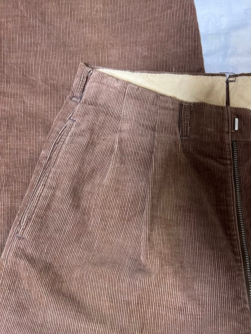 60s 60年代 コーデュロイパンツ 2タック ブラウン 細畝 W30