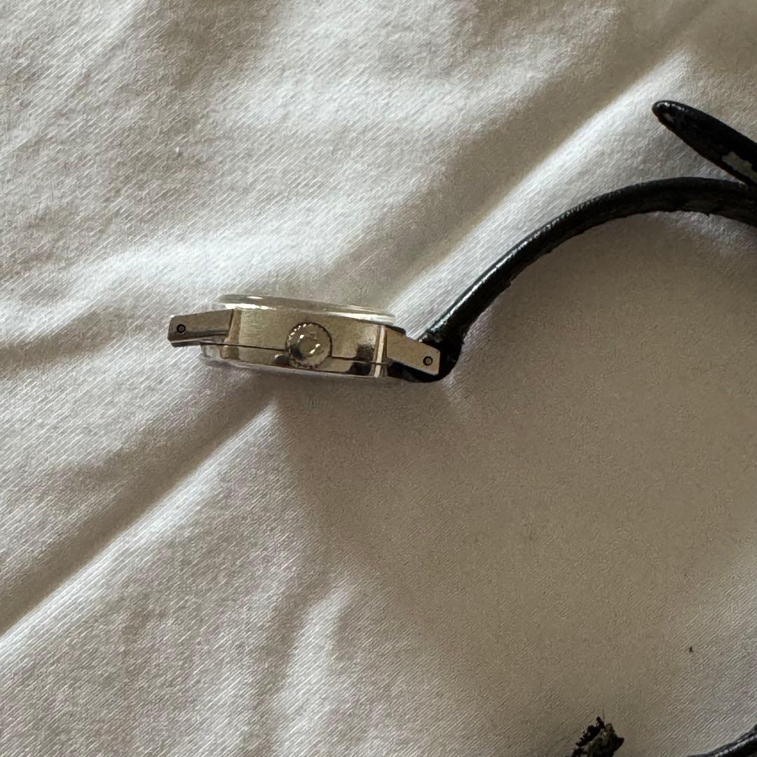 値下げ可　OMEGA Geneve ジュネーブ　楕円形手巻き時計 黒レザーバンド