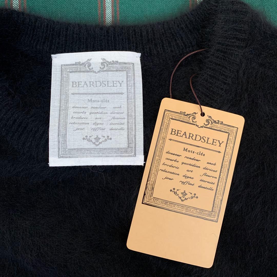 【新品・完売】BEARDSLEYファーニットポンチョ・黒