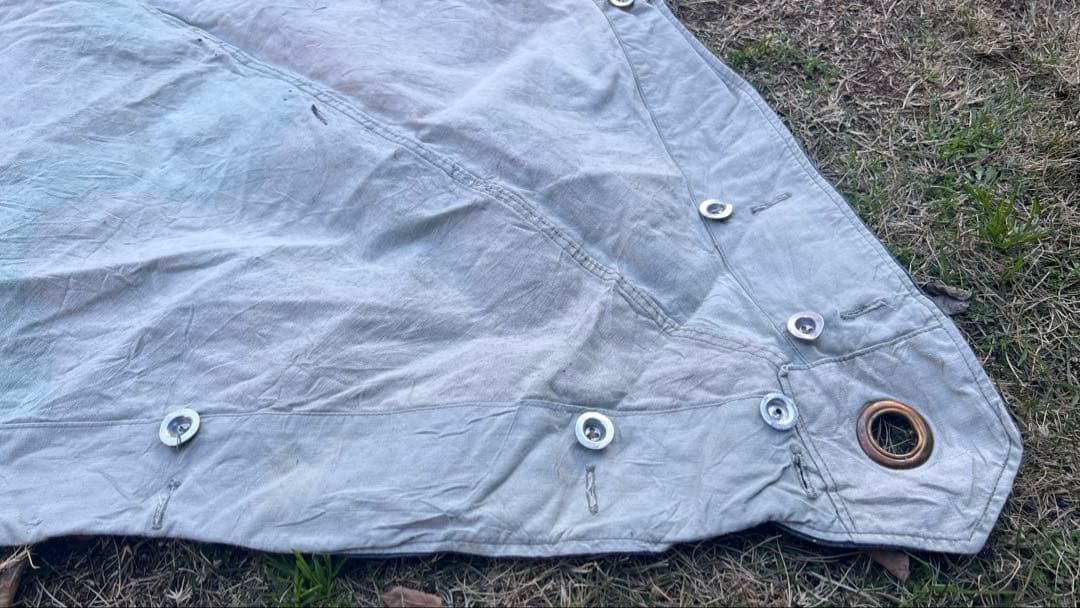 スウェーデン軍 三角 軍幕 USED コットン④