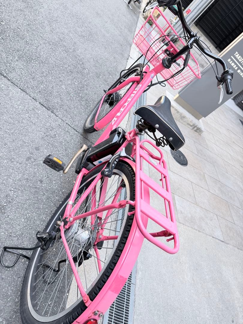 大阪府　ブリヂストン　電動アシスト自転車 ピンク