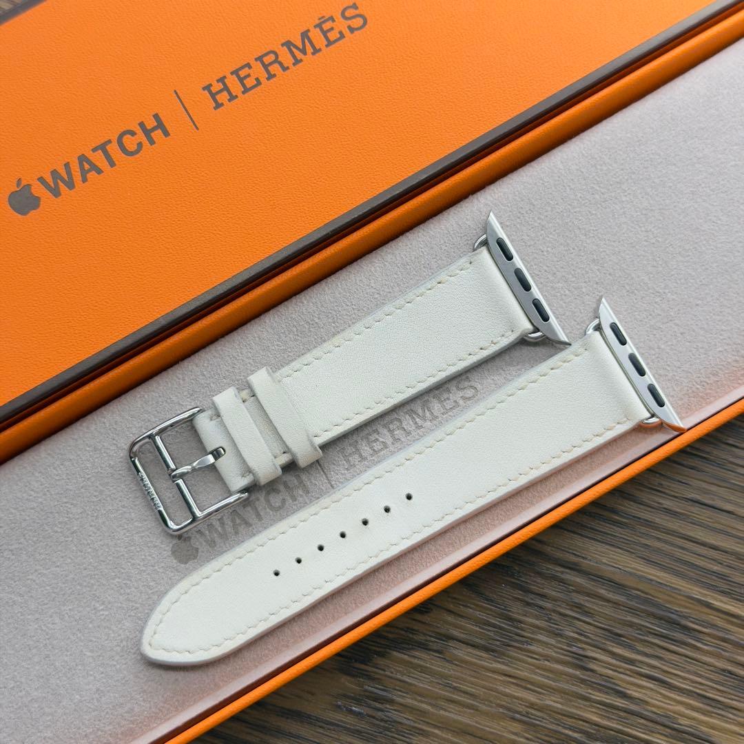 2969 希少品　Apple Watch エルメス　ホワイト　レザー　バンド