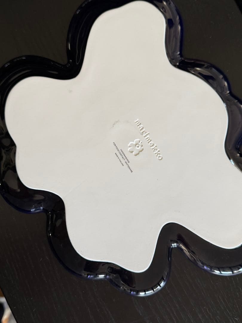 箱無　マリメッコ　L 特大　ウニッコ　サービングプレート　濃い　ブルー紺