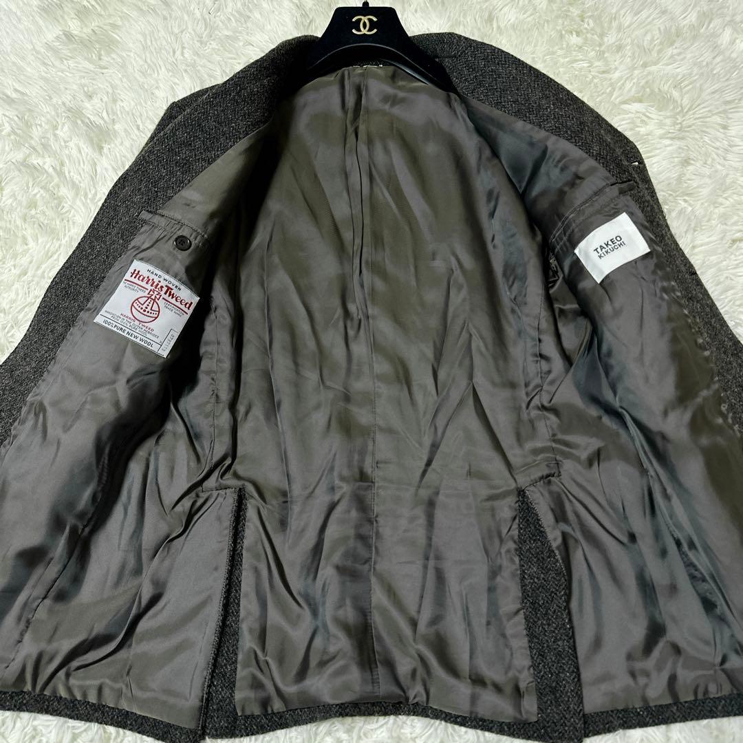 ハリスツイード×TAKEO KIKUCHI タケオキクチ　ヘリンボーン　コート