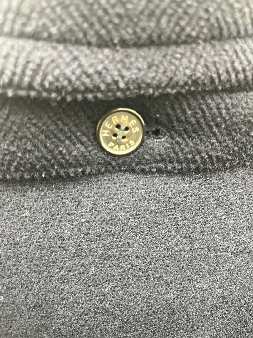 HERMES エルメス ヴィンテージ ダッフルコート ネイビー 52