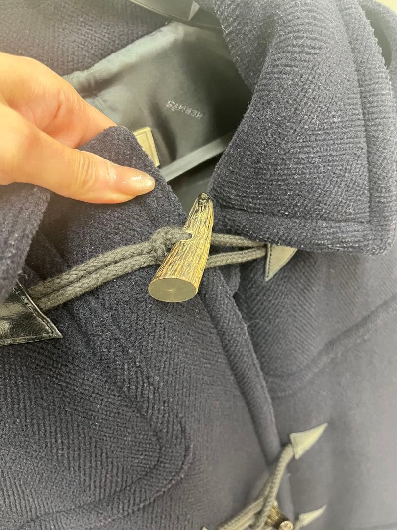 HERMES エルメス ヴィンテージ ダッフルコート ネイビー 52