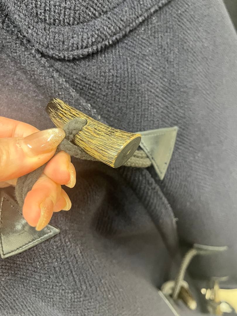 HERMES エルメス ヴィンテージ ダッフルコート ネイビー 52