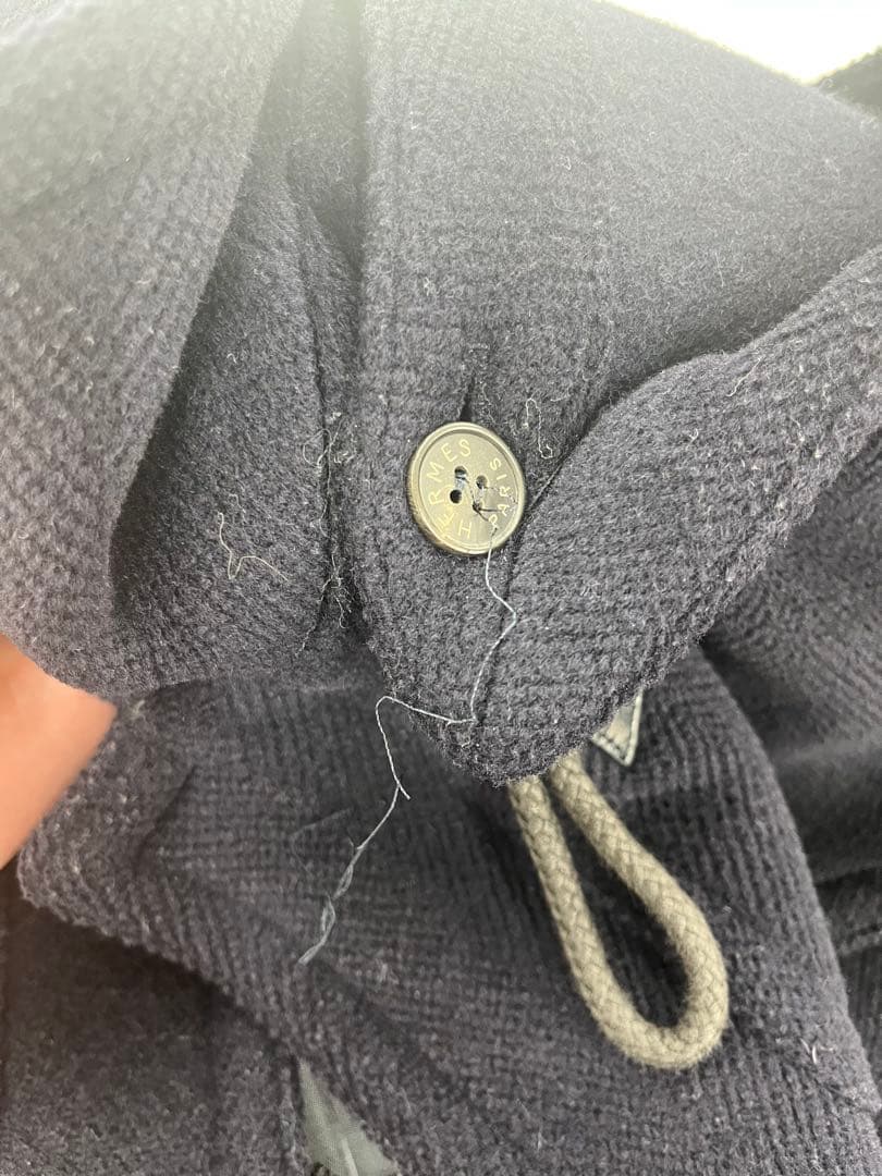 HERMES エルメス ヴィンテージ ダッフルコート ネイビー 52