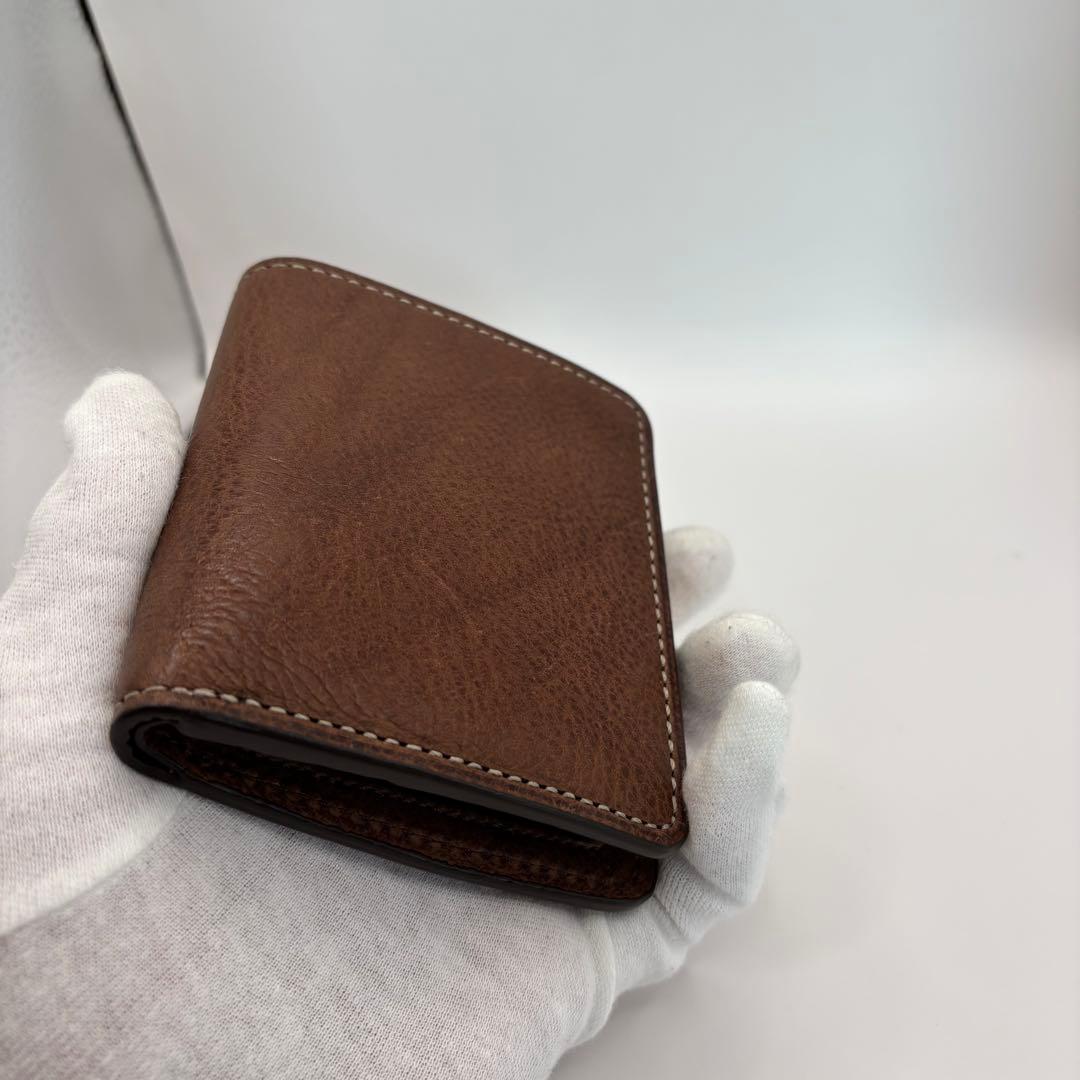 美品/付属品　土屋鞄　二つ折り財布　ウルバーノ　コンパクトパース　ブラウン