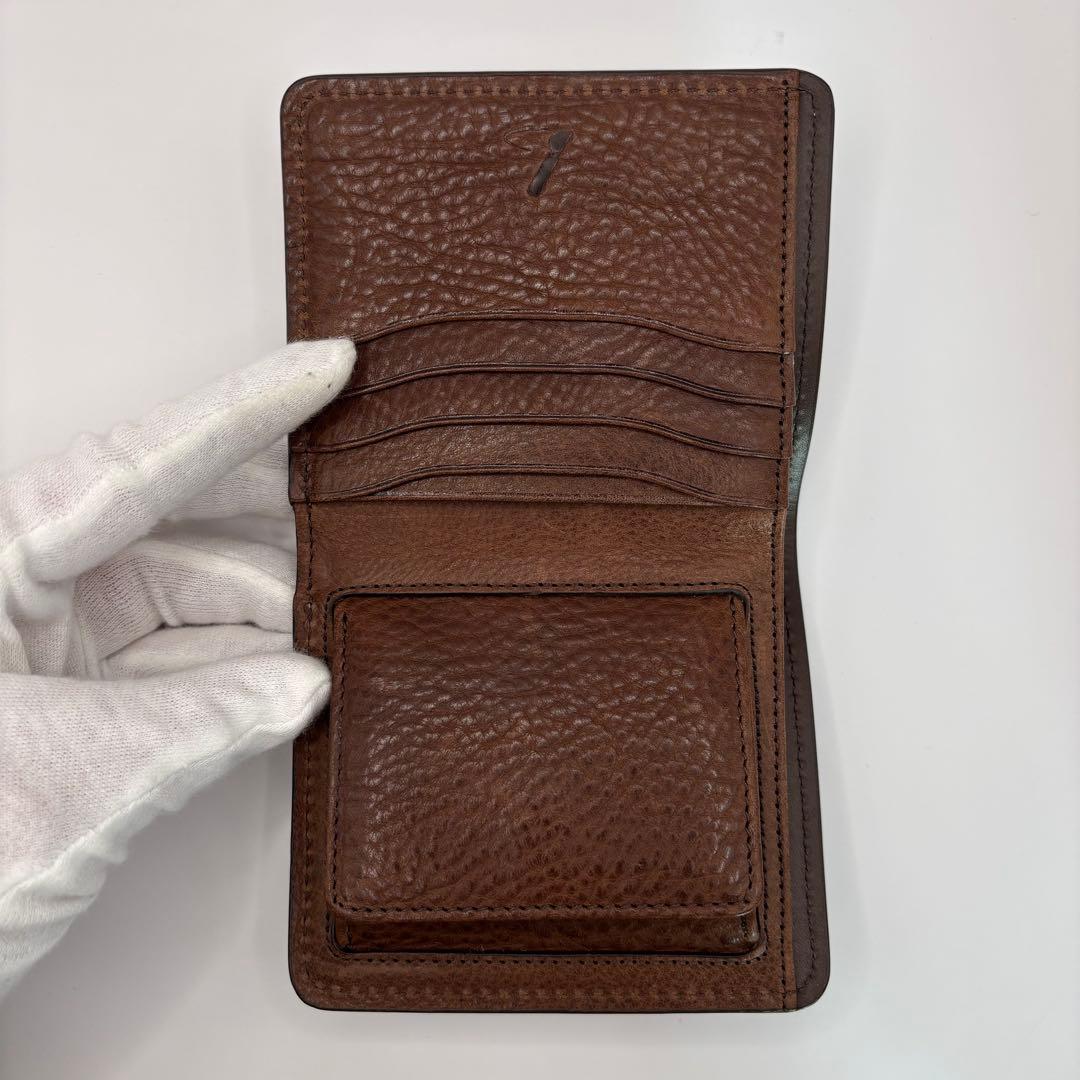 美品/付属品　土屋鞄　二つ折り財布　ウルバーノ　コンパクトパース　ブラウン